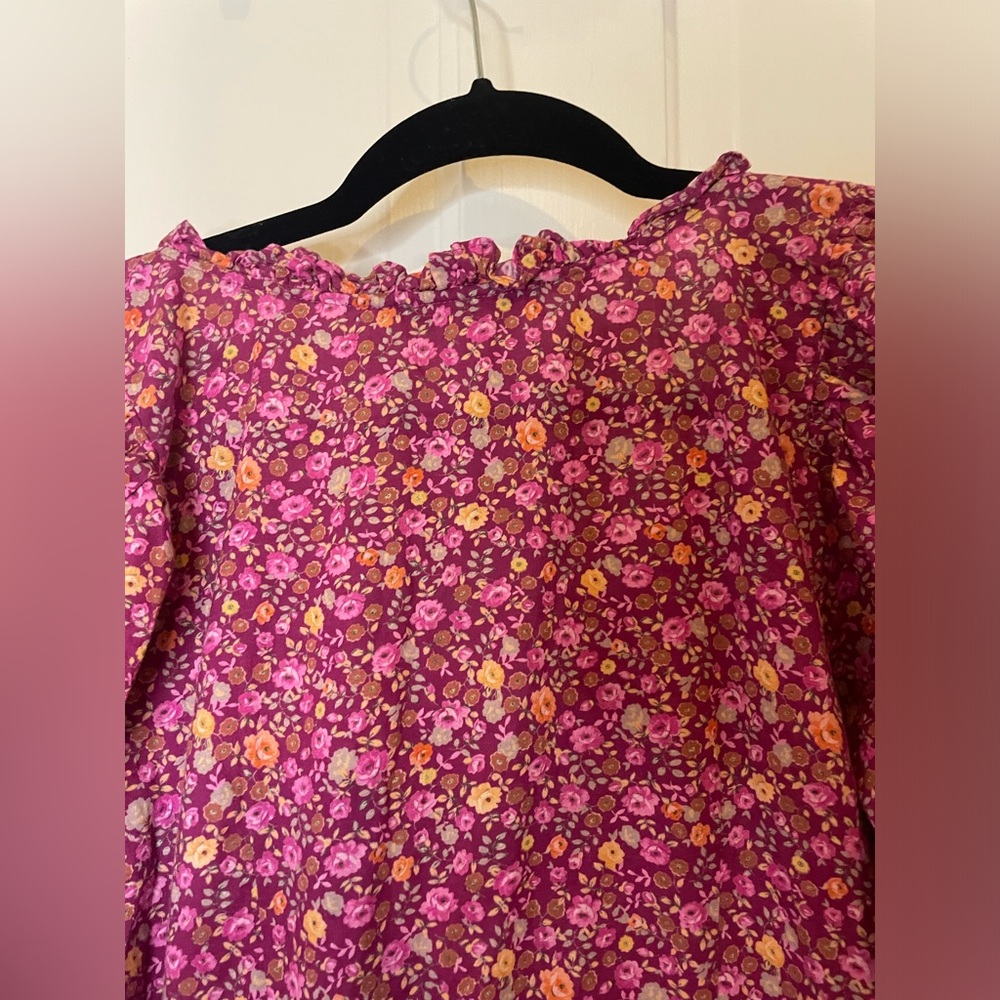 LoveShackFancy Rina Floral Printed Cotton Dress Cottagecore Girly Long Sleeve - Picture 15 of 16
